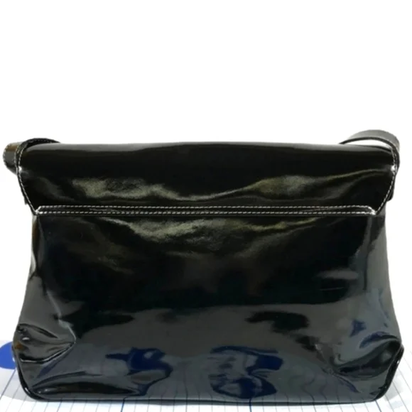 SALVATORE FERRAGAMO BAG SHOULDERBAG ENAMEL LEATHER